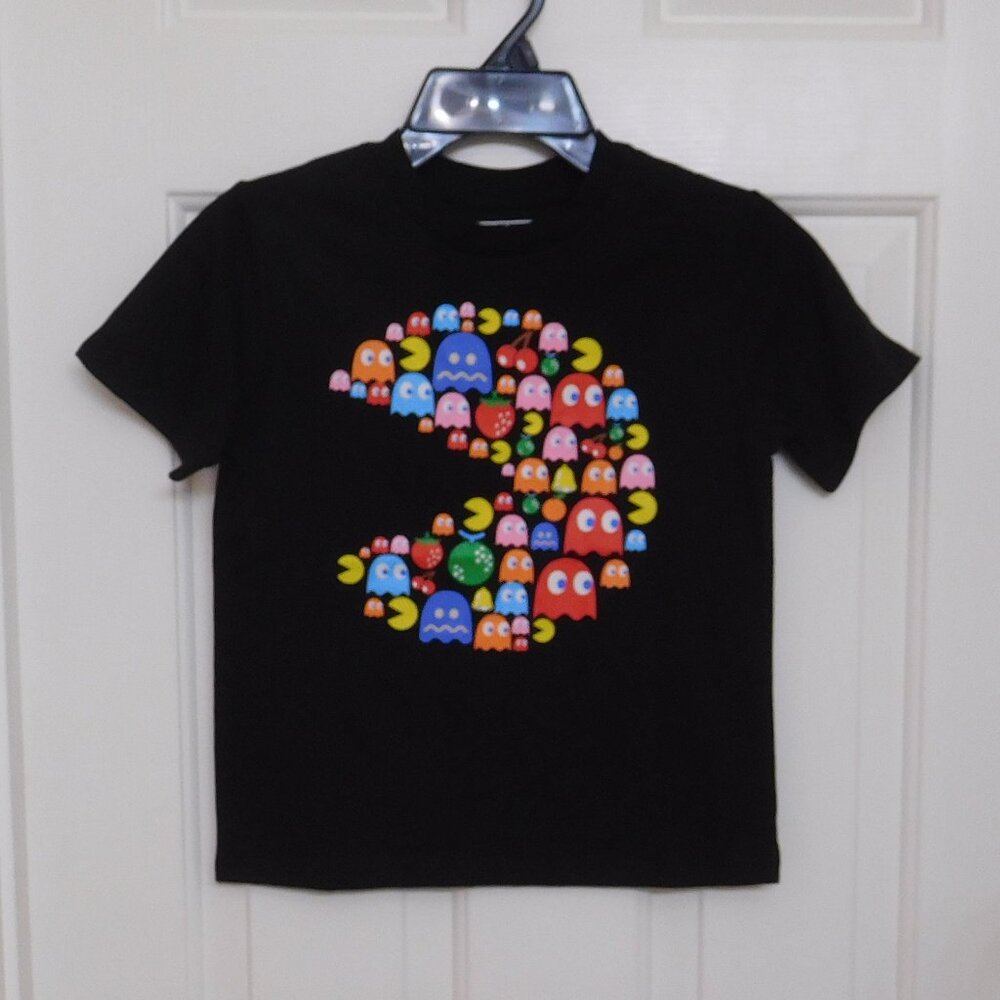 NWT Pacman Black Colorful Logo Short Sleeve Shirt sz 5/6